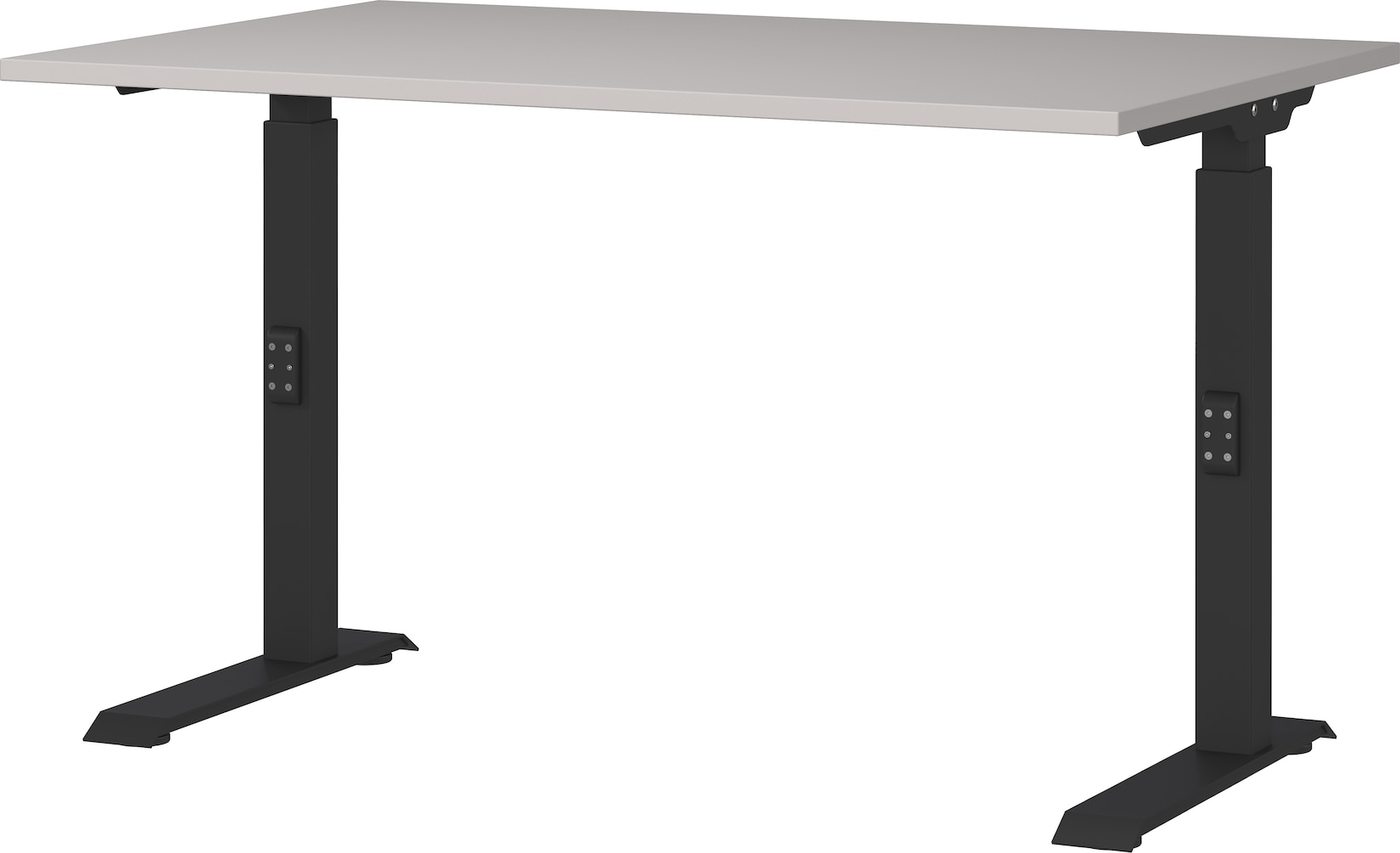 Schreibtisch höheneinstellbar "Stuttgart" 68-91cm Kaschmir/Schwarz 120x80cm, C-Fuß