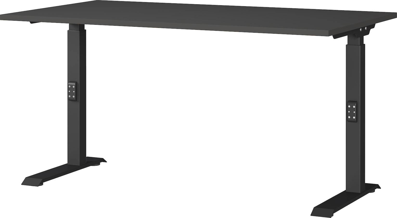 Schreibtisch höheneinstellbar "Stuttgart" 68-91cm Graphit 140x80cm, C-Fuß