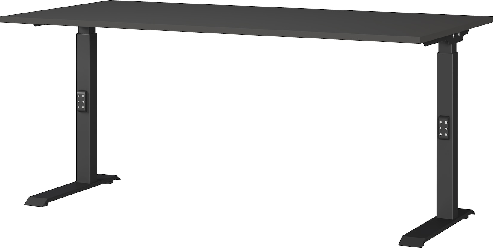 Schreibtisch höheneinstellbar "Stuttgart" 68-91cm Graphit 160x80cm, C-Fuß
