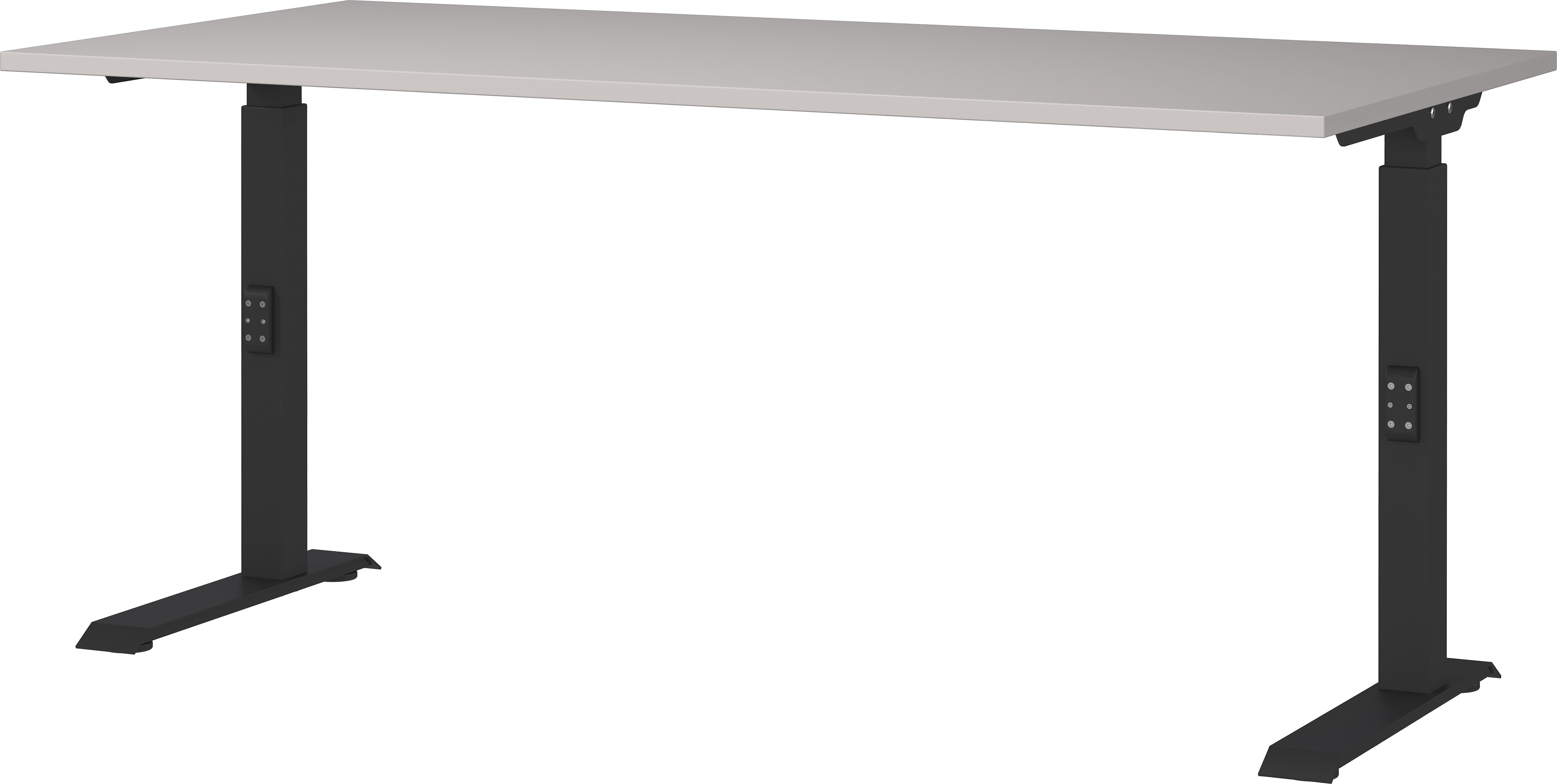 Schreibtisch h&ouml;heneinstellbar 68-91 cm | Greige/Schwarz 160x80cm | C-Fu&szlig; B&uuml;rotisch Ergonomisch | Made in Germany | "Stuttgart" Kadima Design - Bild 1