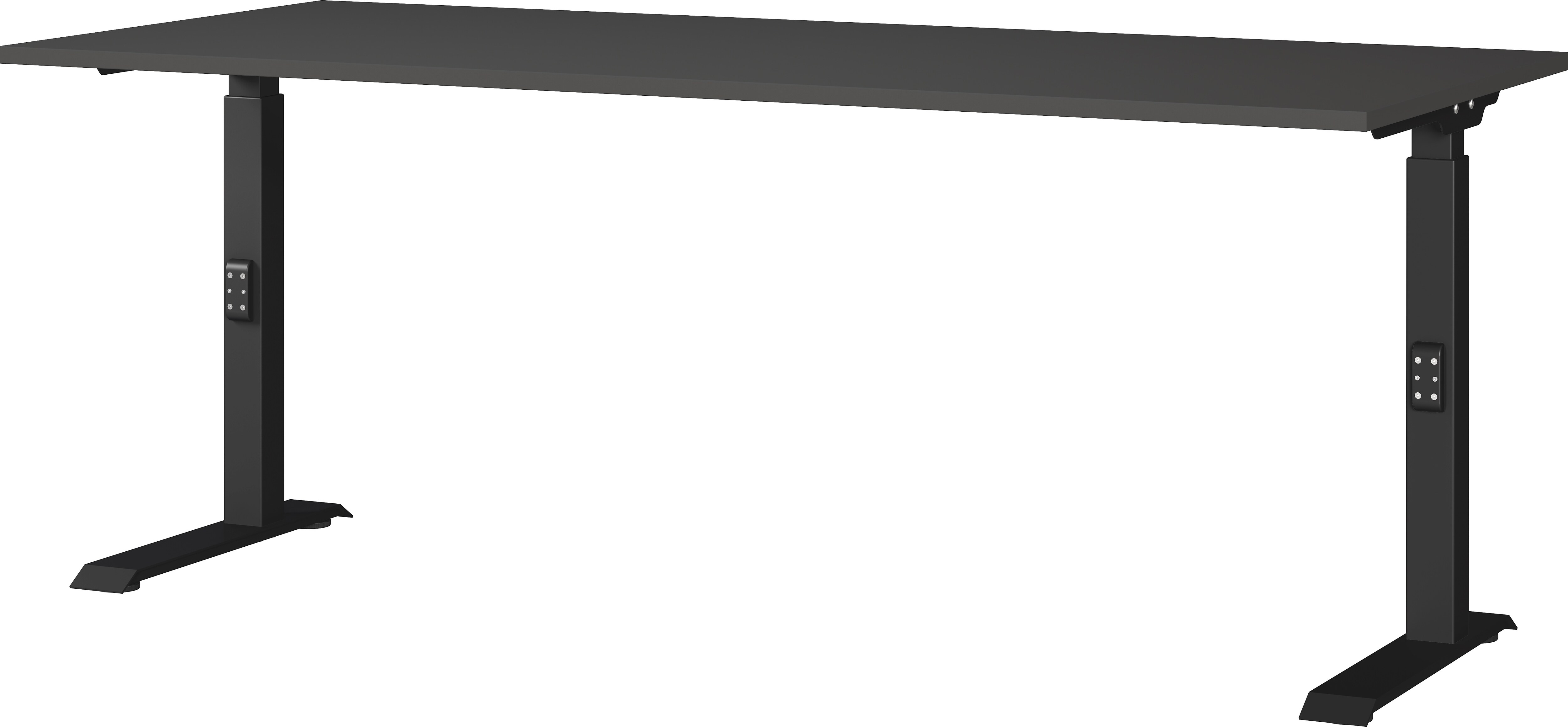 Schreibtisch h&ouml;heneinstellbar "Stuttgart" 68-91cm Graphit 180x80cm, C-Fu&szlig; - Bild 1