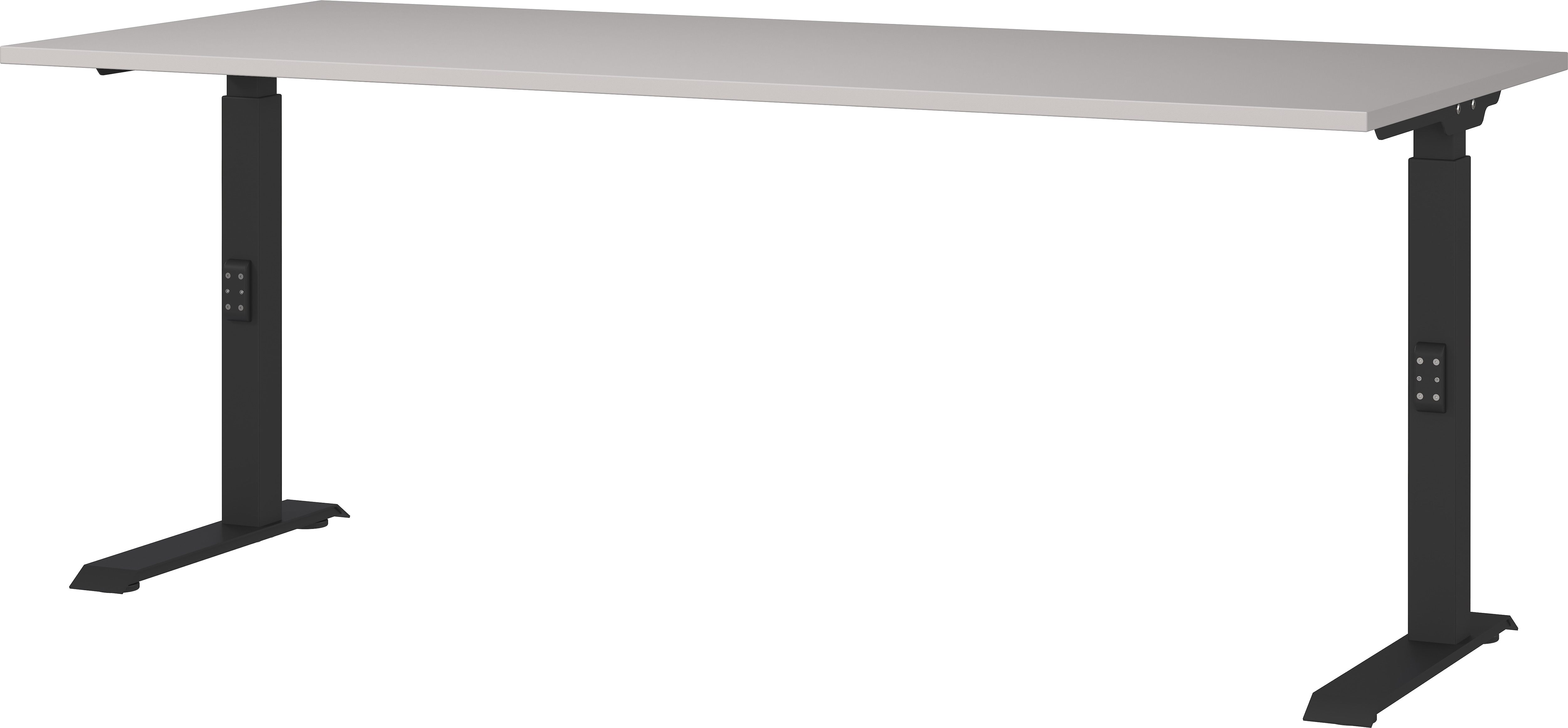 Schreibtisch h&ouml;heneinstellbar 68-91 cm | Greige/Schwarz 180x80cm | C-Fu&szlig; B&uuml;rotisch Ergonomisch | Made in Germany | "Stuttgart" Kadima Design - Bild 1