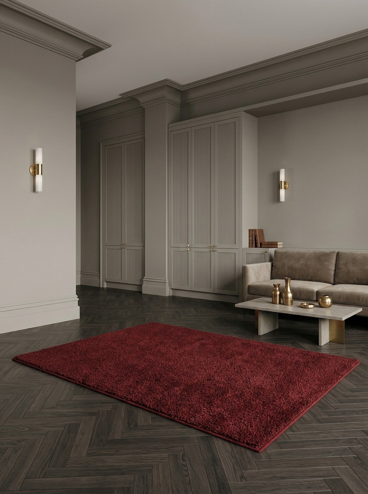 Teppich Kurzflor MAIN in Rot, einfarbig, 160 x 230 cm