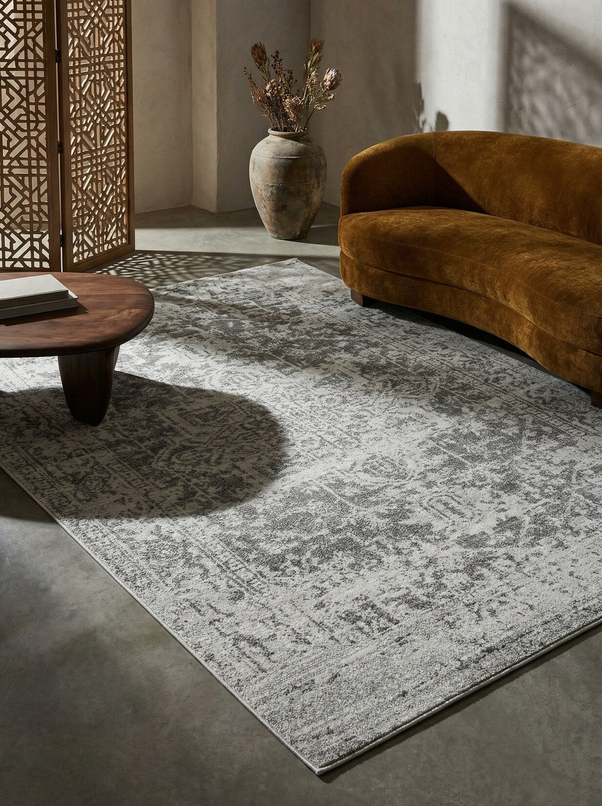 Teppich LODI-Lambro, im Vintage-Stil, Silbergrau, 160 x 230 cm