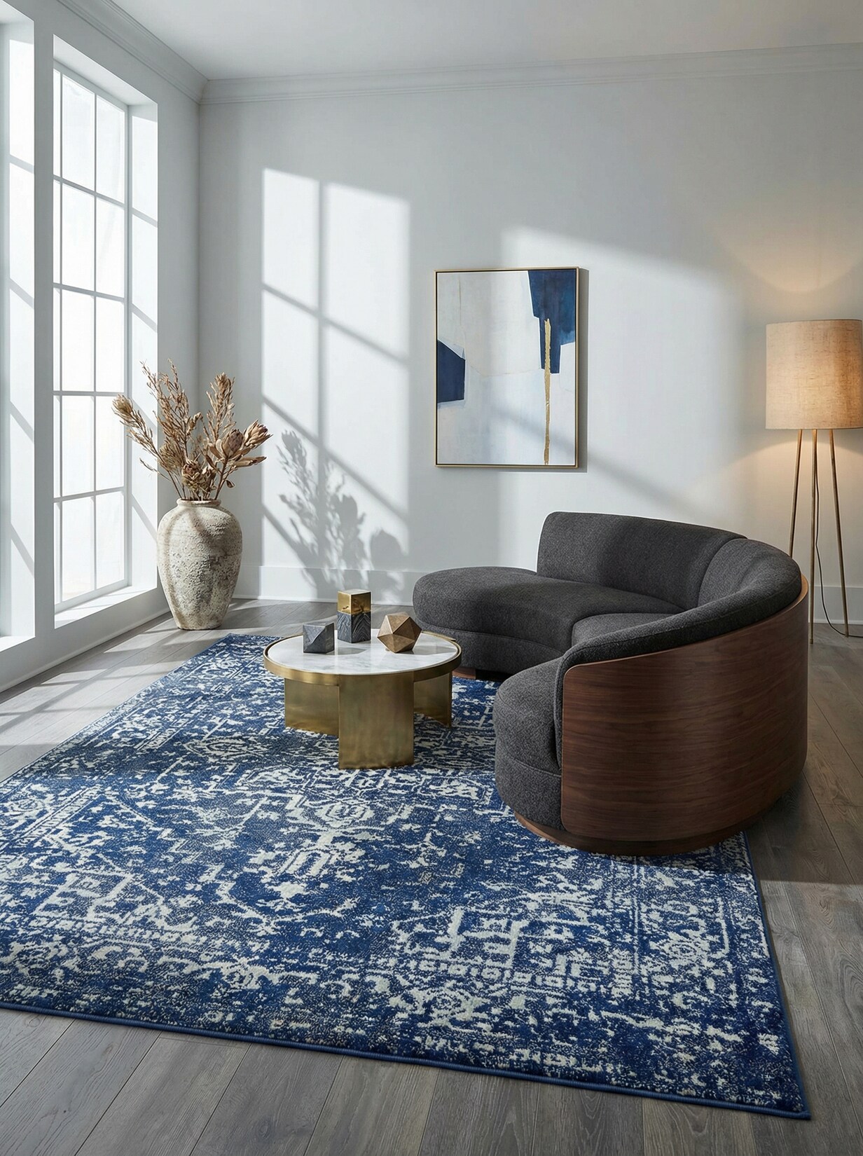 Teppich LODI-Lambro, im Vintage-Stil, Dunkelblau, 160 x 230 cm