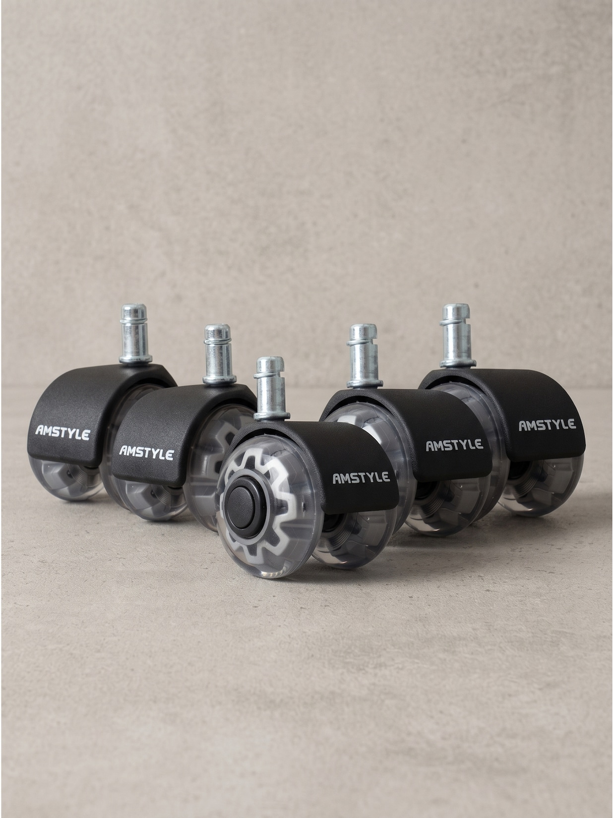 Universalrollen 5er-Set Kunststoff Schwarz 6,4x5,8x8 cm - CALPE Kadima