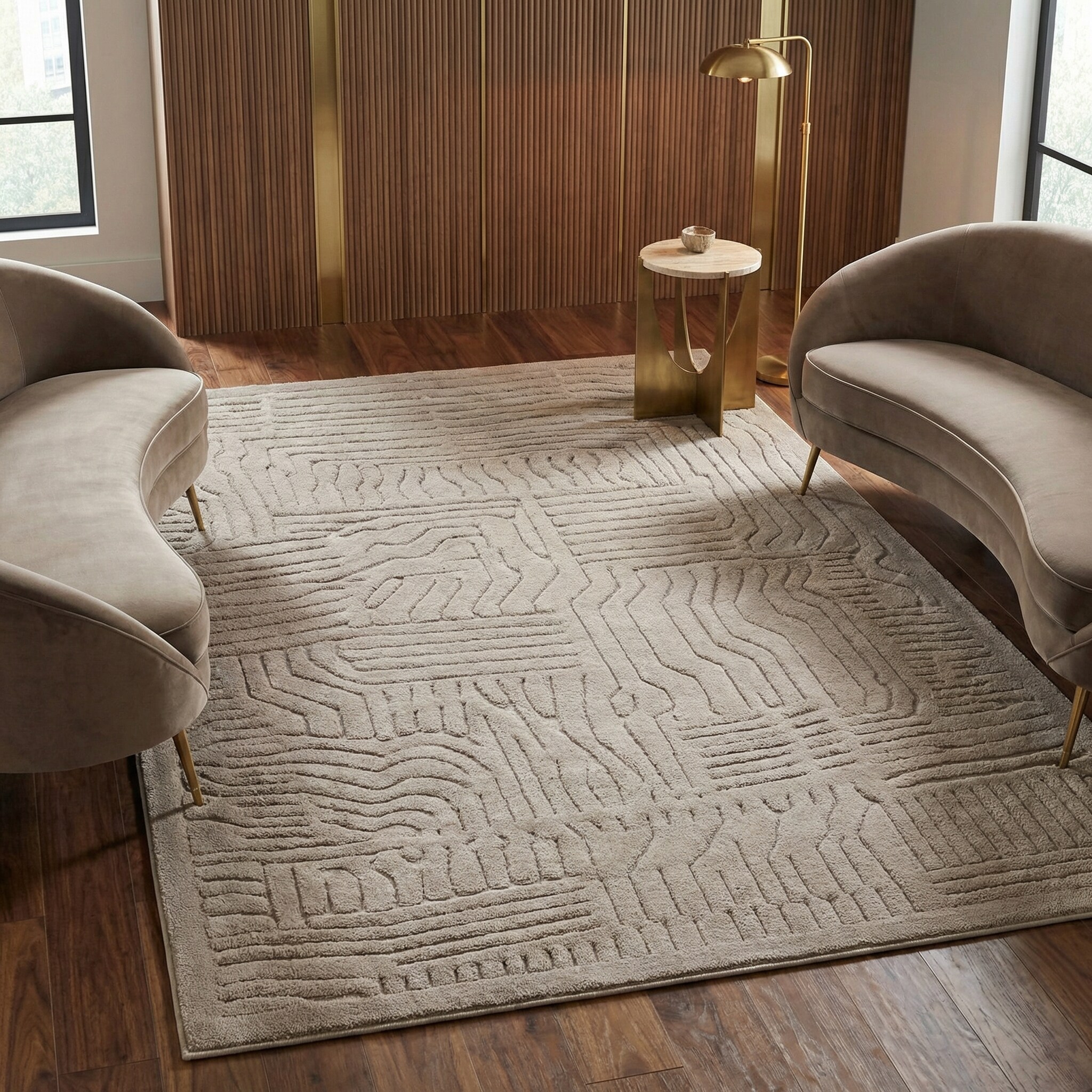 Teppich EDEN-Carlisle, geometrisch-abstrakt, Taupe, 120 x 170 cm - Bild 1