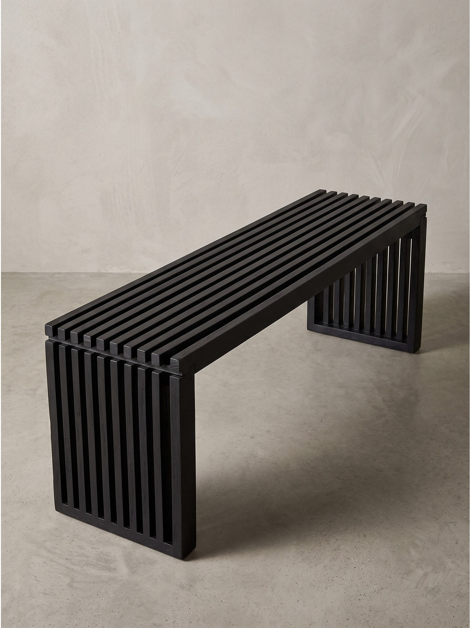 Sitzbank Akazie Massivholz Schwarz 120x35x45 cm - PALLANZA | Kadima - Bild 1