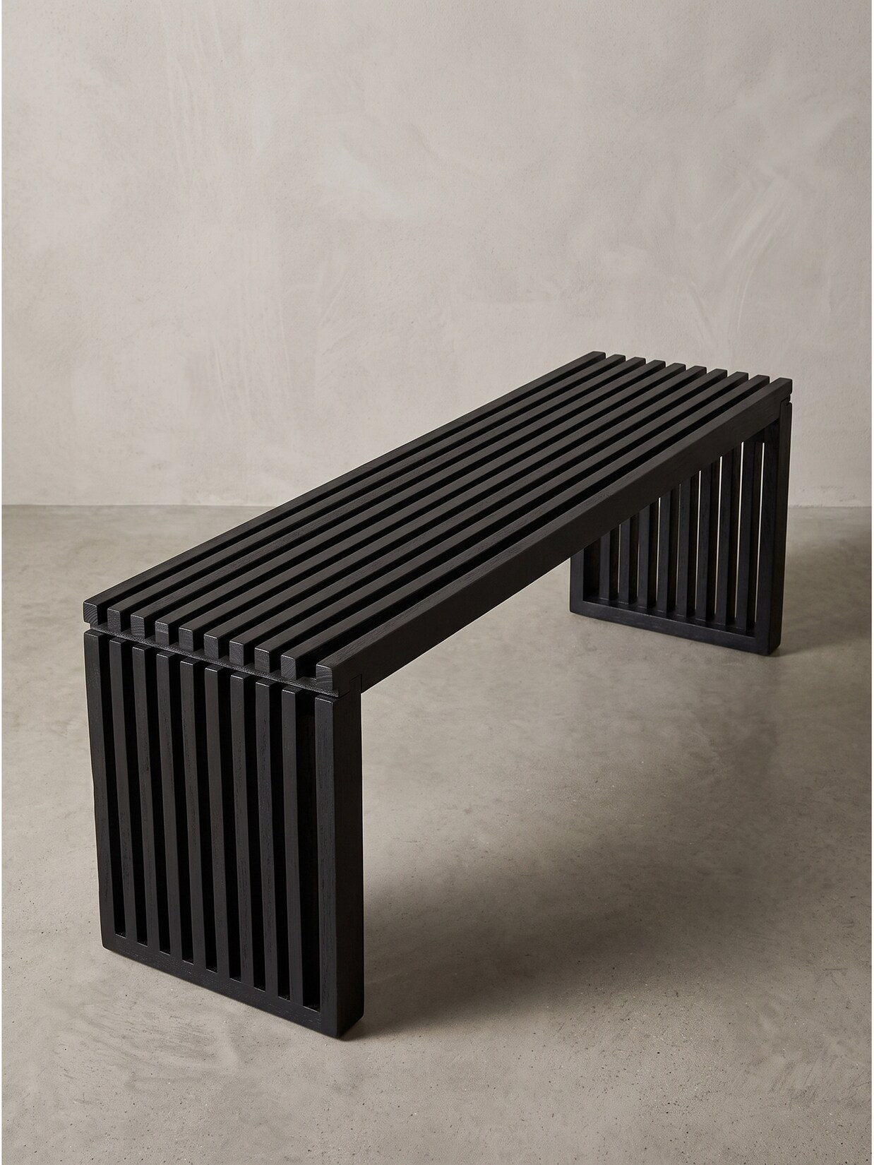 Sitzbank Akazie Massivholz Schwarz 120x35x45 cm - PALLANZA Kadima