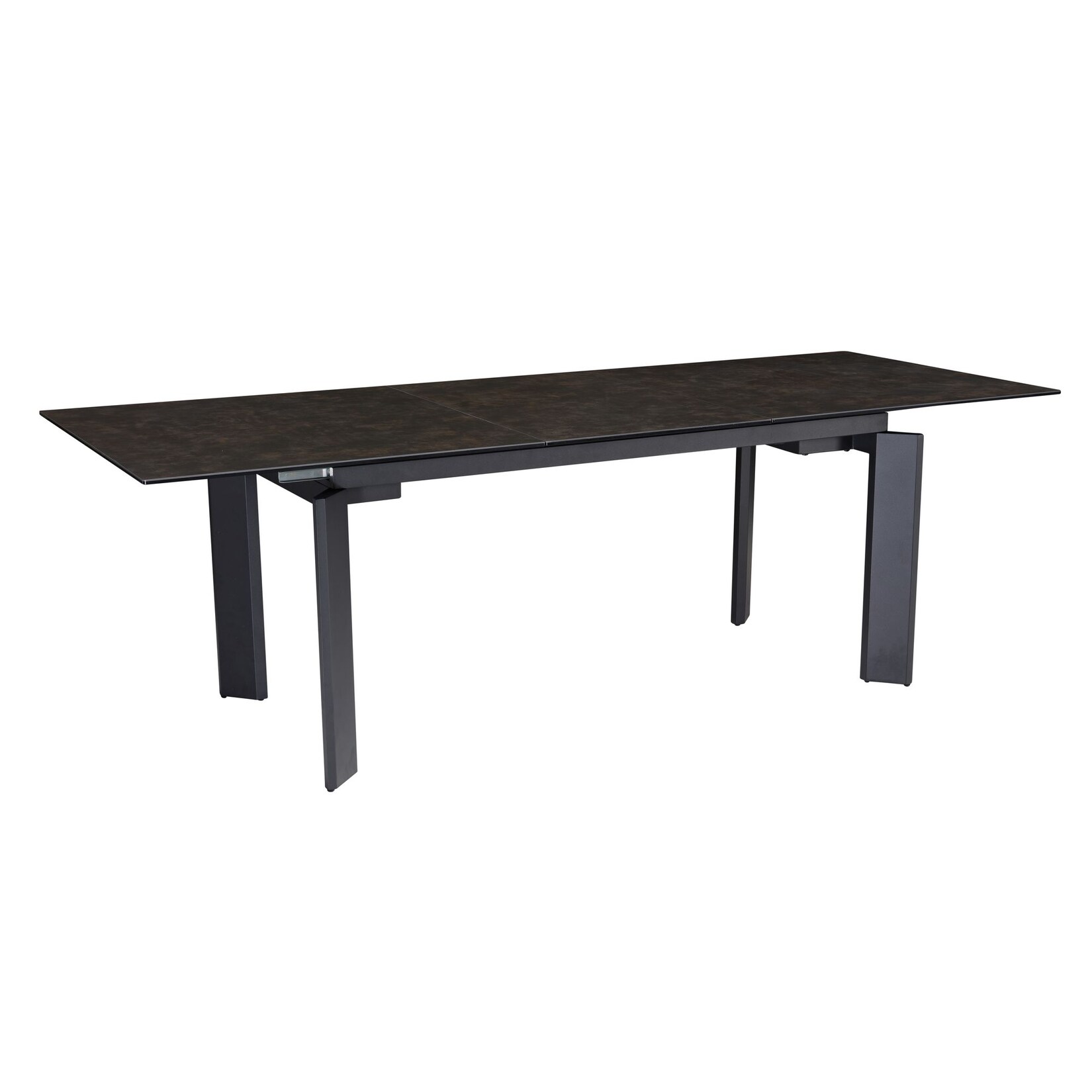 Esstisch Ausziehbar Keramik Glas Marmoroptik 180-240 MALTA, Schwarz 180x95x77 cm