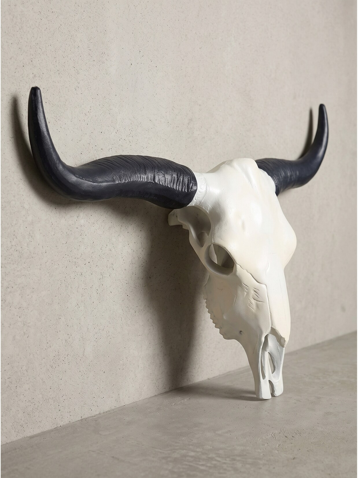 Geweih Aluminium Weiß-Schwarz 55,5x14x40 cm - NAAB Kadima Design