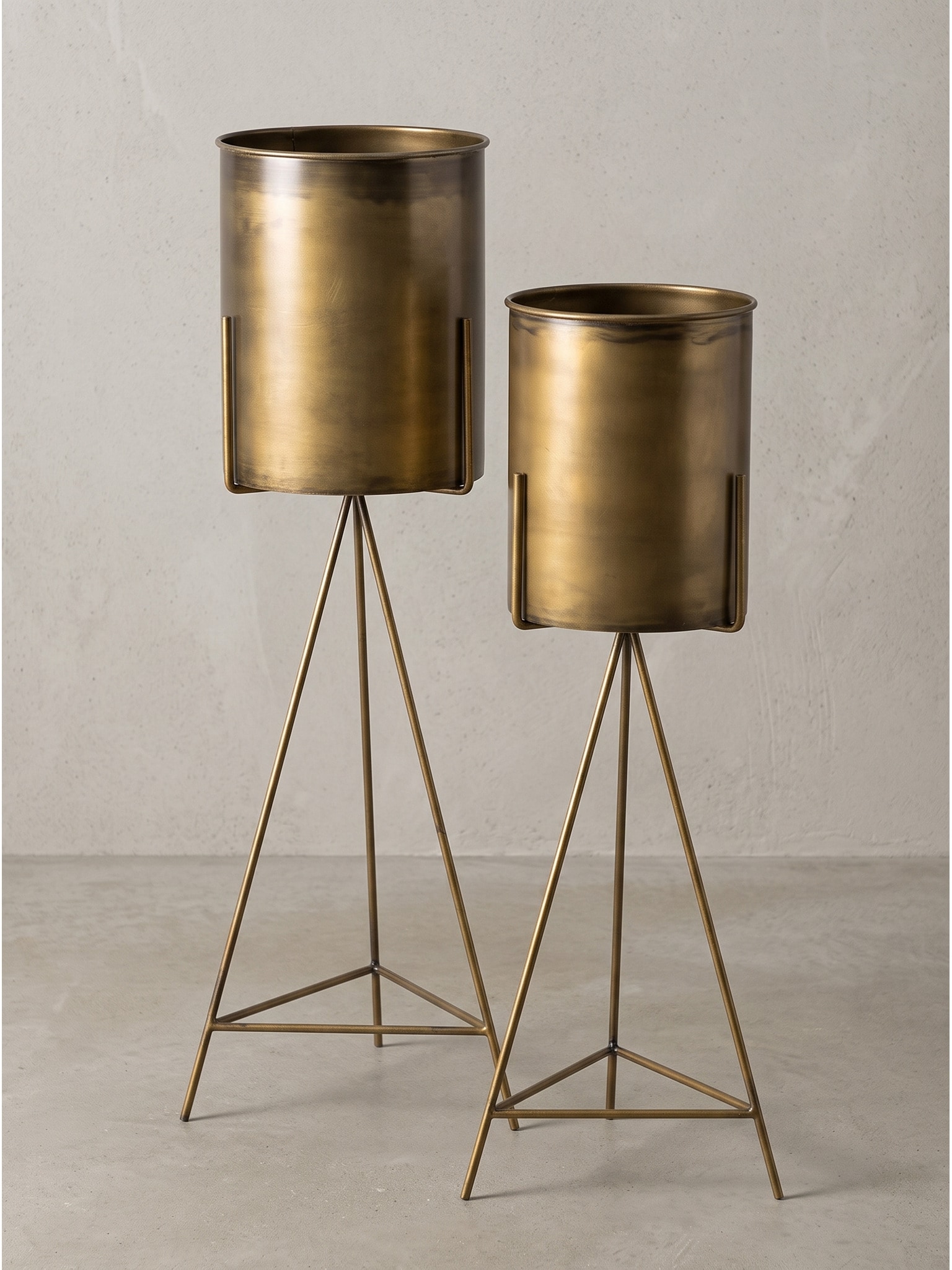 Pflanzenst&auml;nder 2er-Set Eisen Gold &Oslash; 32x89 cm - PONZA | Kadima Design - Bild 1