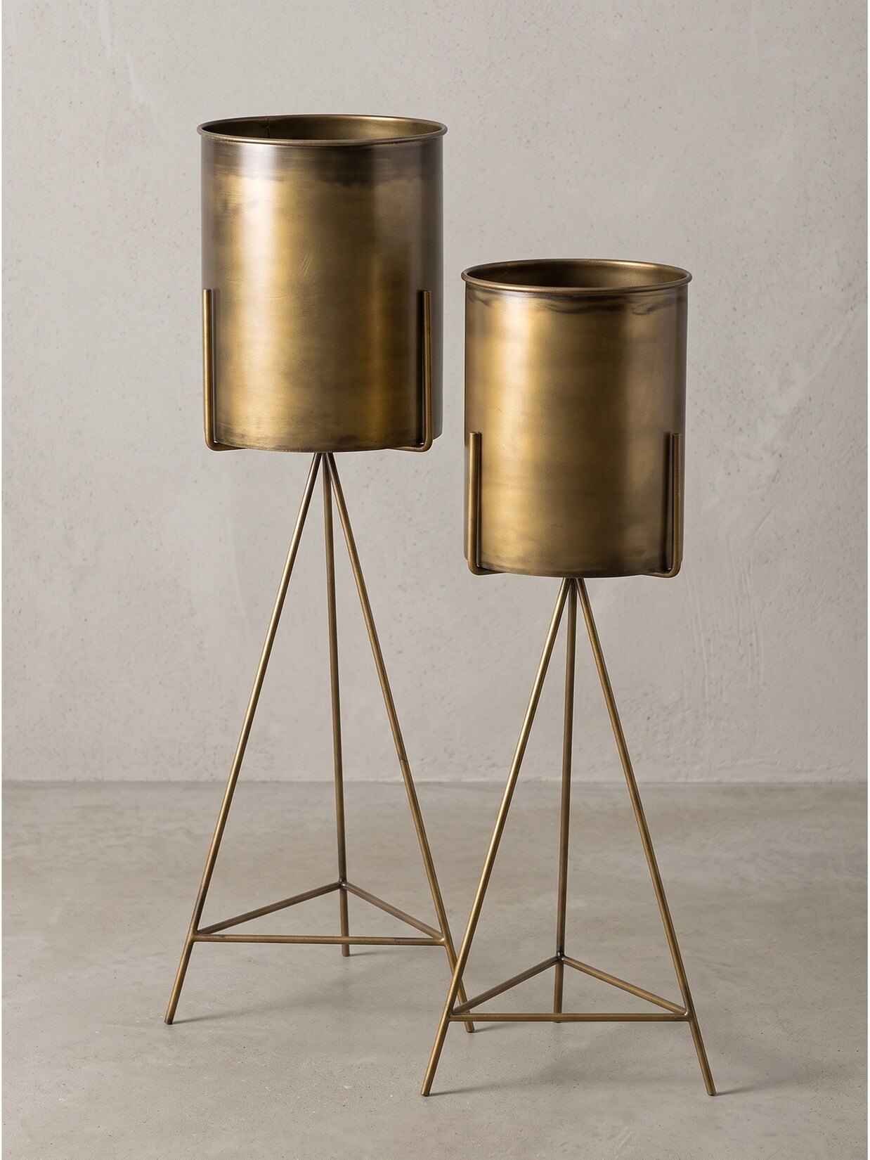 Pflanzenständer 2er-Set Eisen Gold Ø 32x89 cm - PONZA Kadima Design
