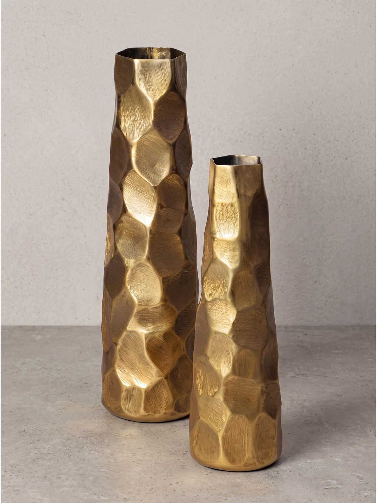 Vasen 2er-Set Aluminium Gold Ø 15x48,5 cm - CASTELSARDO Kadima