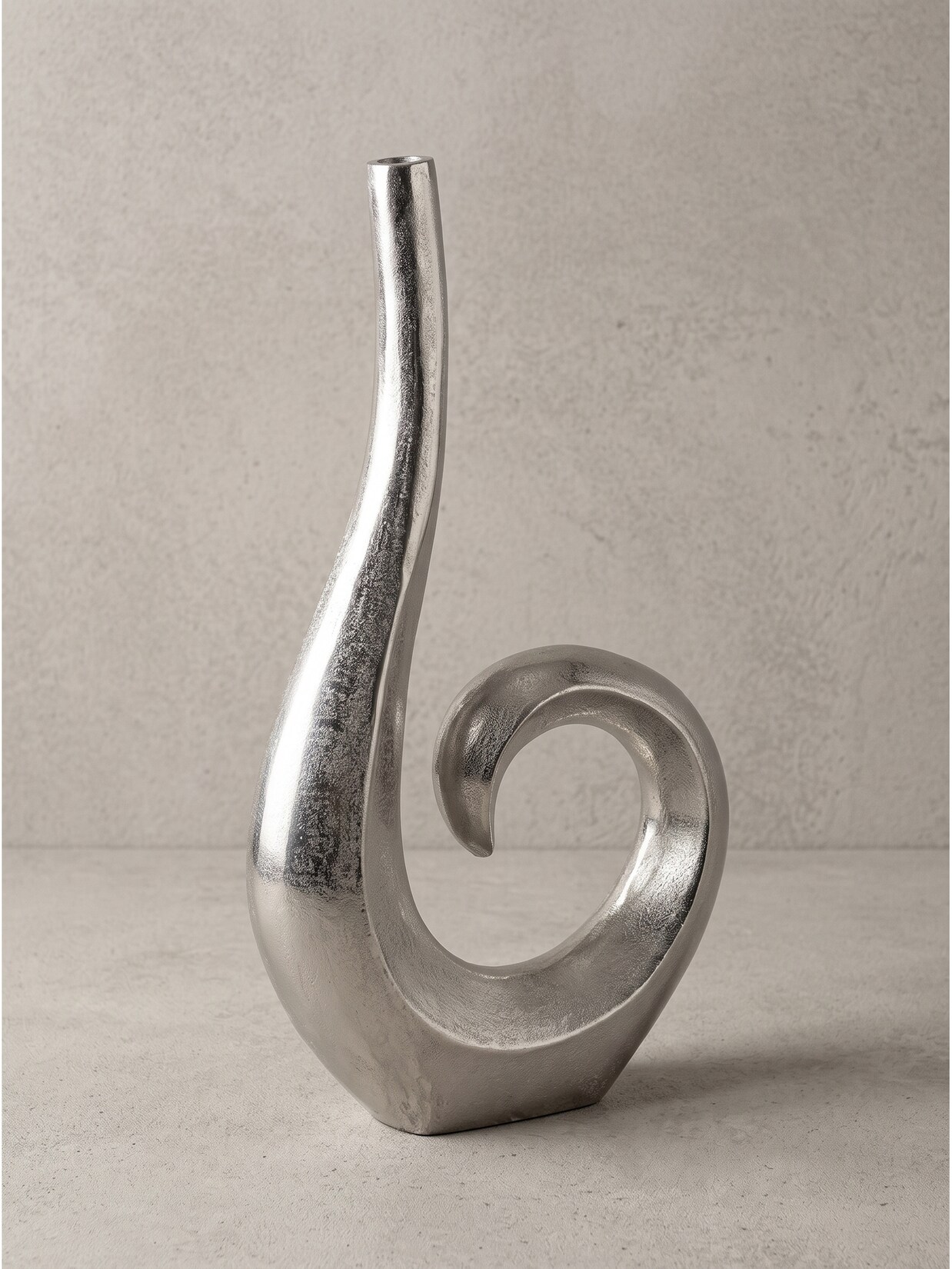 Metallvase Aluminium Silber 26x8x47 cm - BAVENO Kadima Design