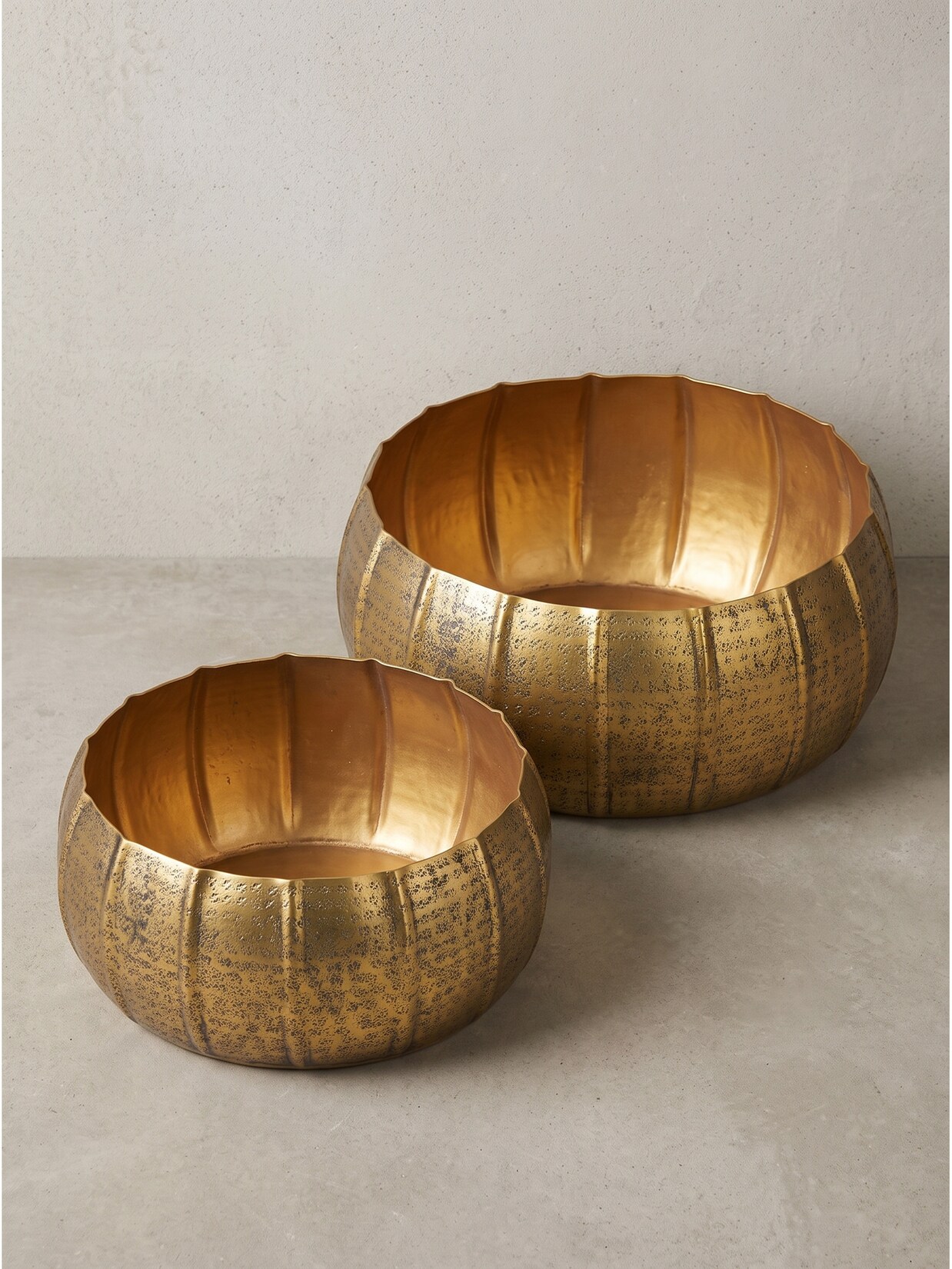 Schalen 2er-Set Aluminium Gold Ø 39x17 cm - ECHAZ Kadima Design