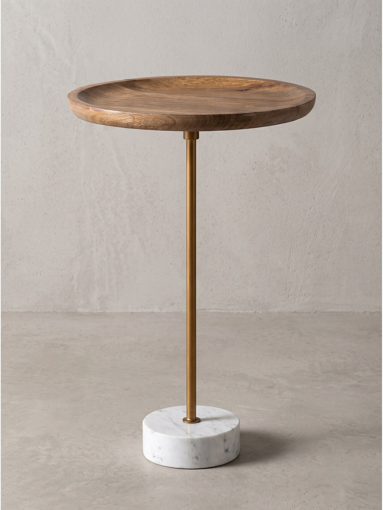 Beistelltisch Mango Massivholz Weiß-Mango Ø 40x55 cm Kadima