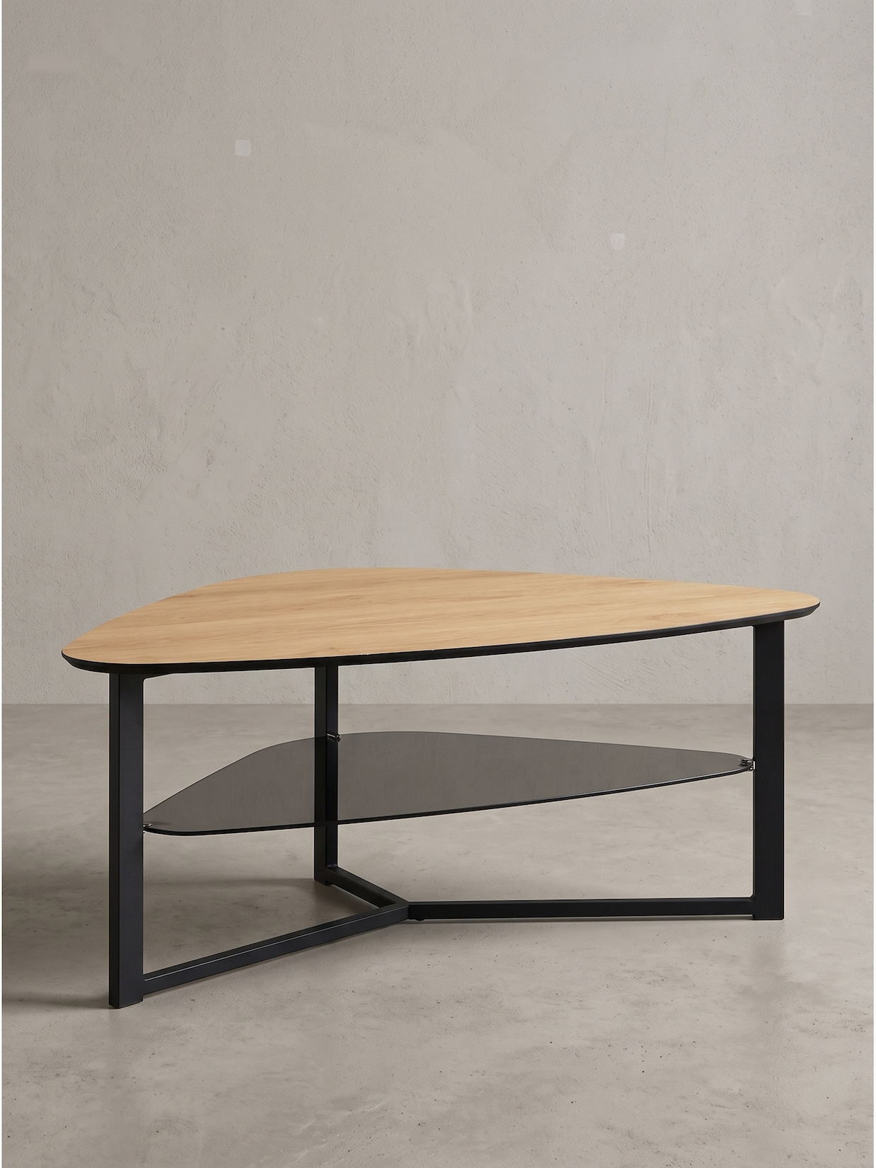 Couchtisch MDF Eiche-Schwarz 110x65x45 cm - FAENZA Kadima Design