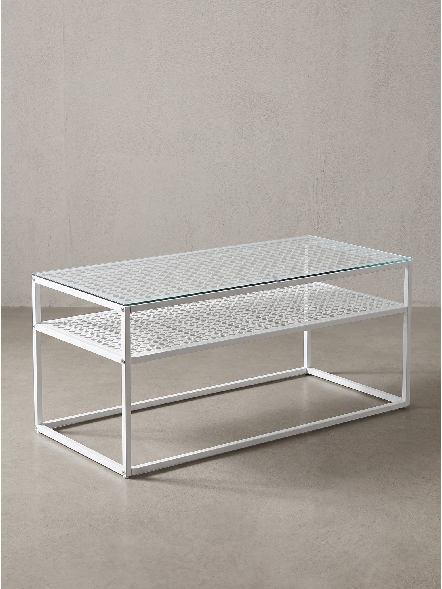 Couchtisch Sicherheitsglas Wei&szlig; 100x50x45 cm - ALCUDIA | Kadima - Bild 1