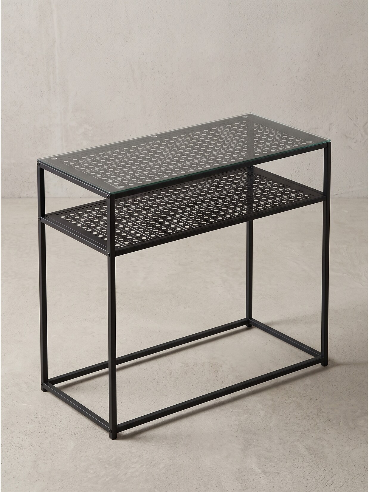 Konsolentisch Sicherheitsglas Schwarz 80x40x77 cm - ALCUDIA Kadima