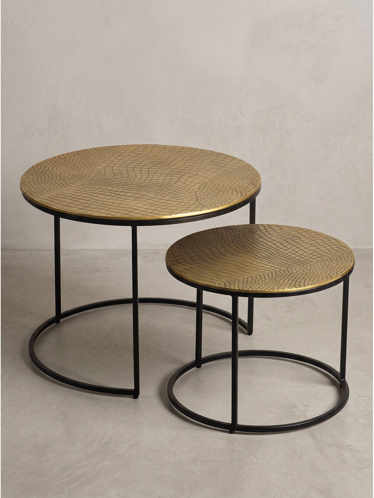 Couchtische 2er-Set Aluminium Gold Ø 60x45 cm - VIENNE Kadima