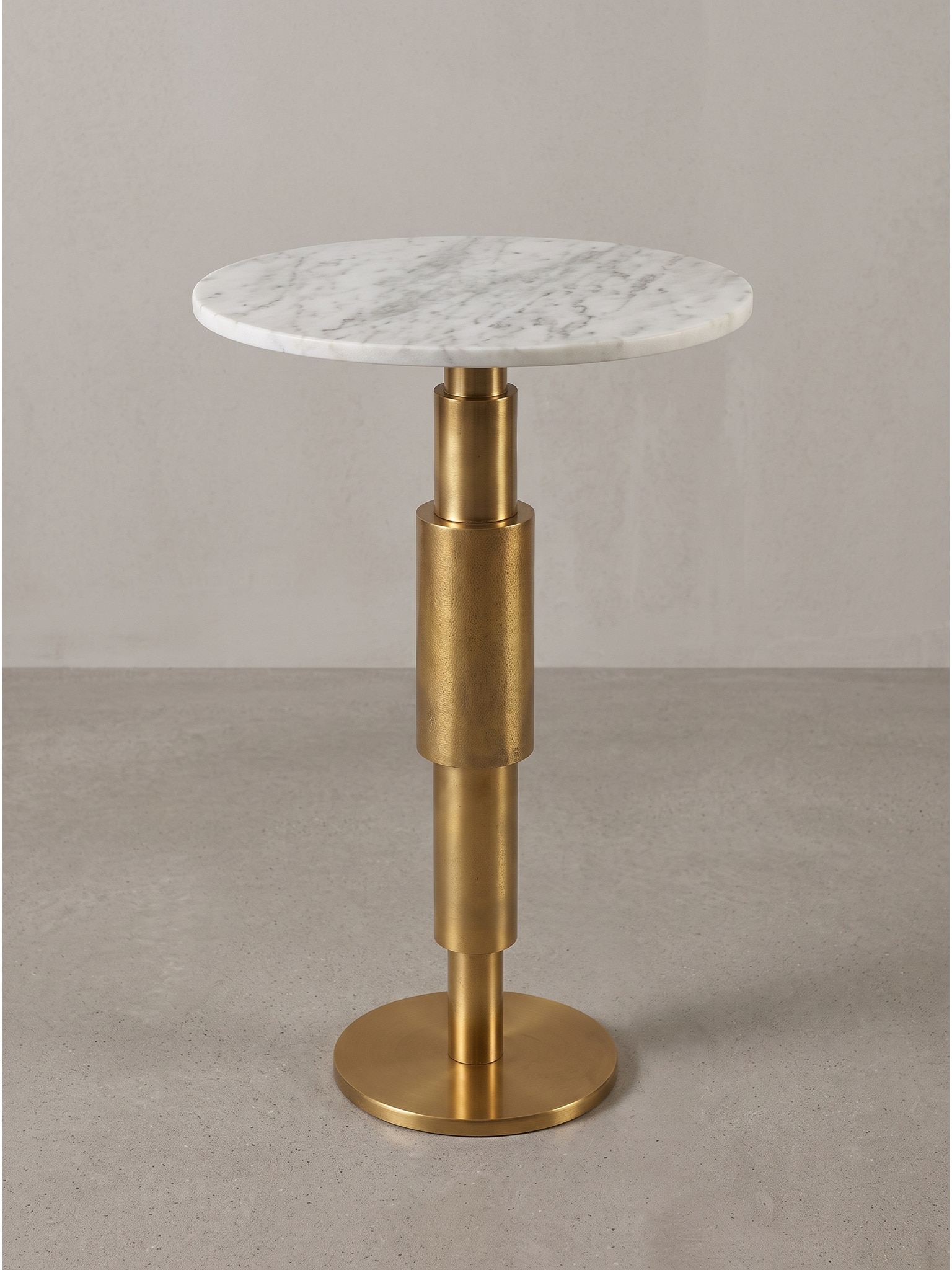 Beistelltisch Marmor Wei&szlig;-Gold &Oslash; 37x59 cm - ESLA | Kadima Design - Bild 1