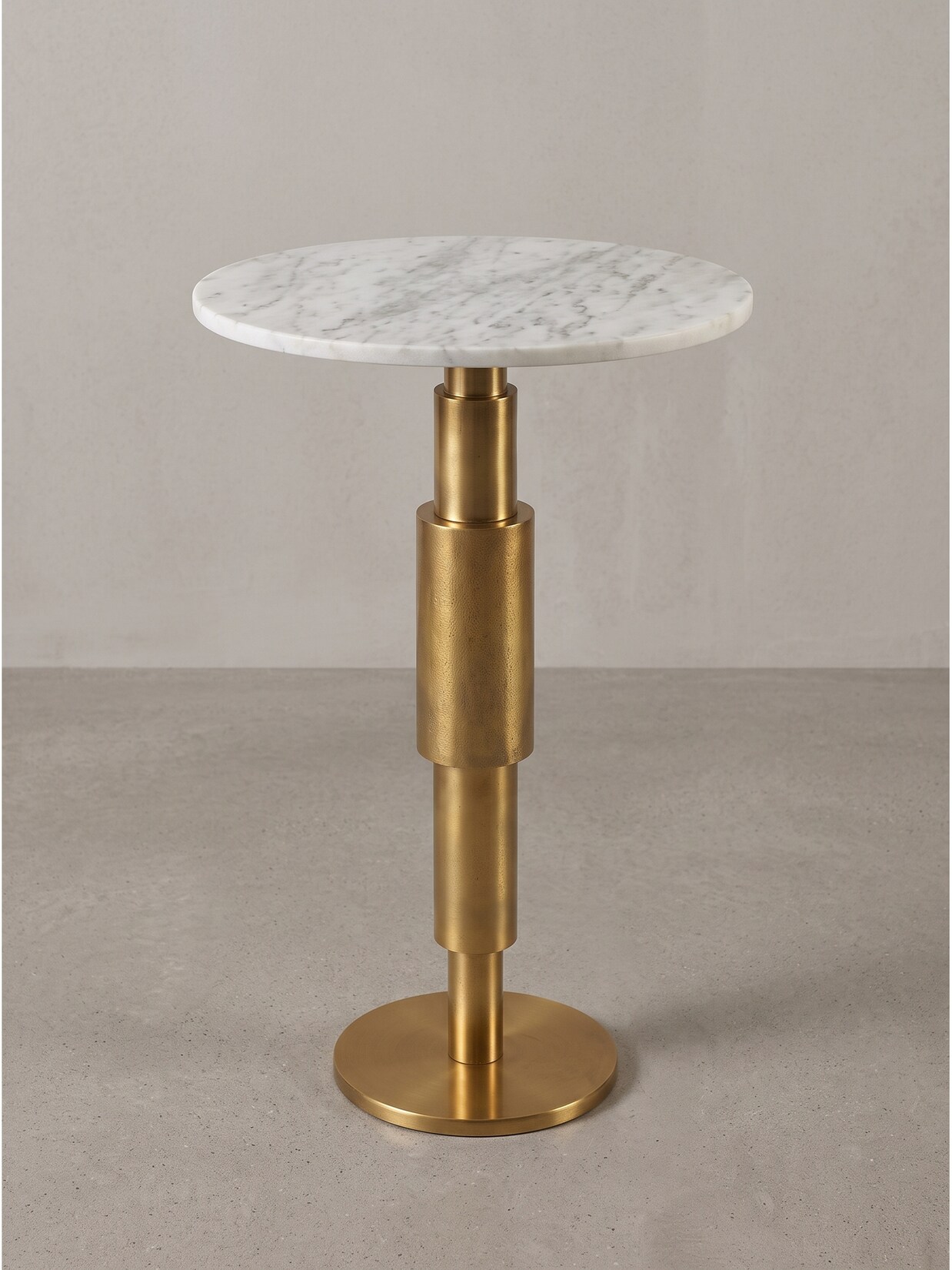 Beistelltisch Marmor Weiß-Gold Ø 37x59 cm - ESLA Kadima Design