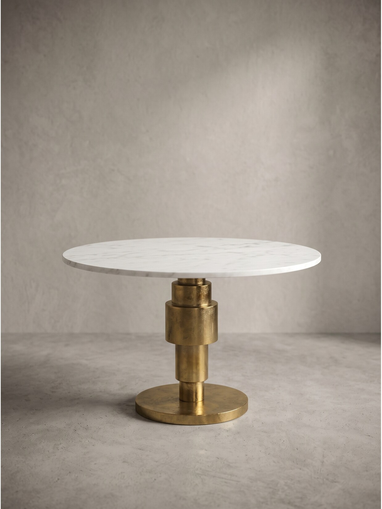 Couchtisch Marmor Weiß-Gold Ø 60x39 cm - ESLA Kadima Design