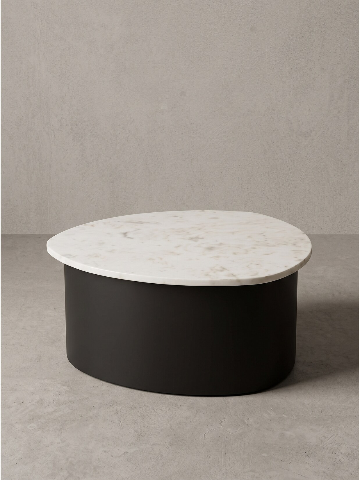 Couchtisch Marmor Weiß-Schwarz 63x63x30 cm - VIGEVANO Kadima Design