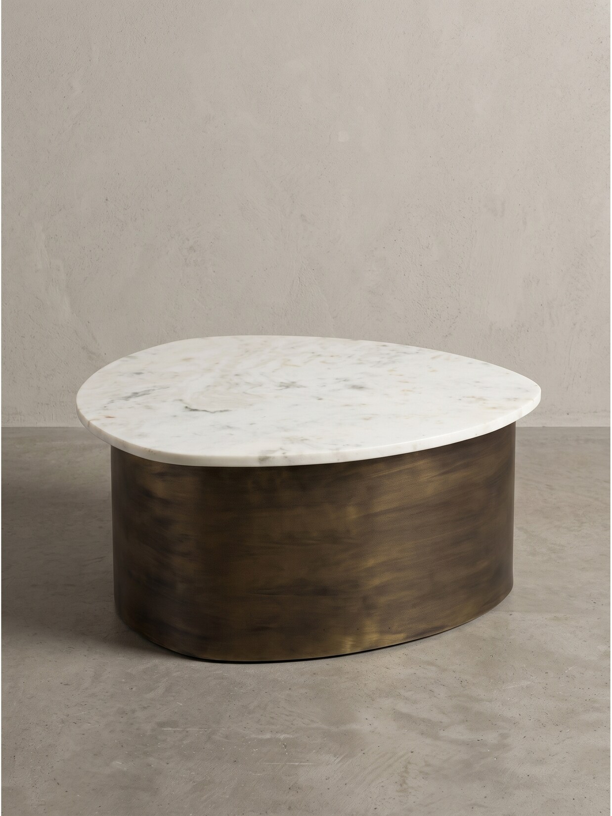 Couchtisch Marmor Weiß-Gold 63x63x30 cm - VIGEVANO Kadima Design
