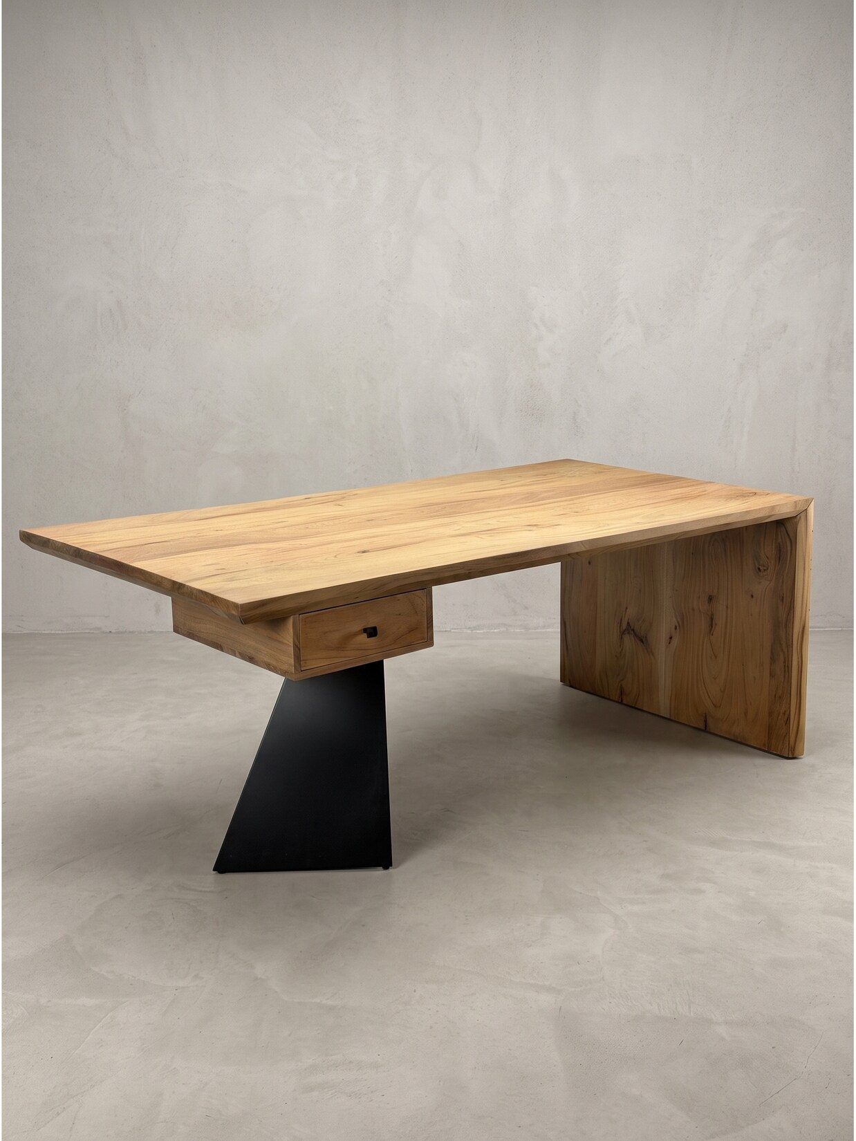 Schreibtisch Akazie Massivholz Akazie-Natur 180x90x77 cm Kadima