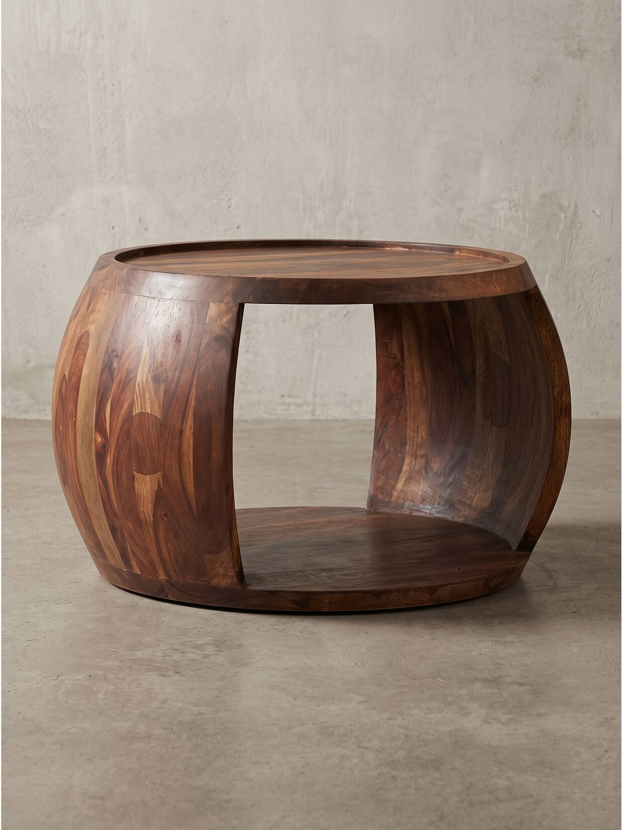 Couchtisch Dunkles Massivholz 60x50x40 cm - ANTEQUERA Kadima Design