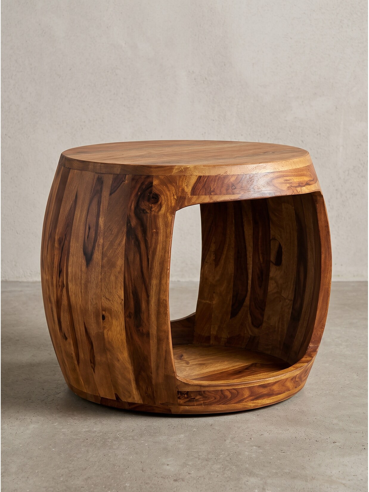 Beistelltisch Dunkles Massivholz Ø 50x40 cm - ANTEQUERA Kadima
