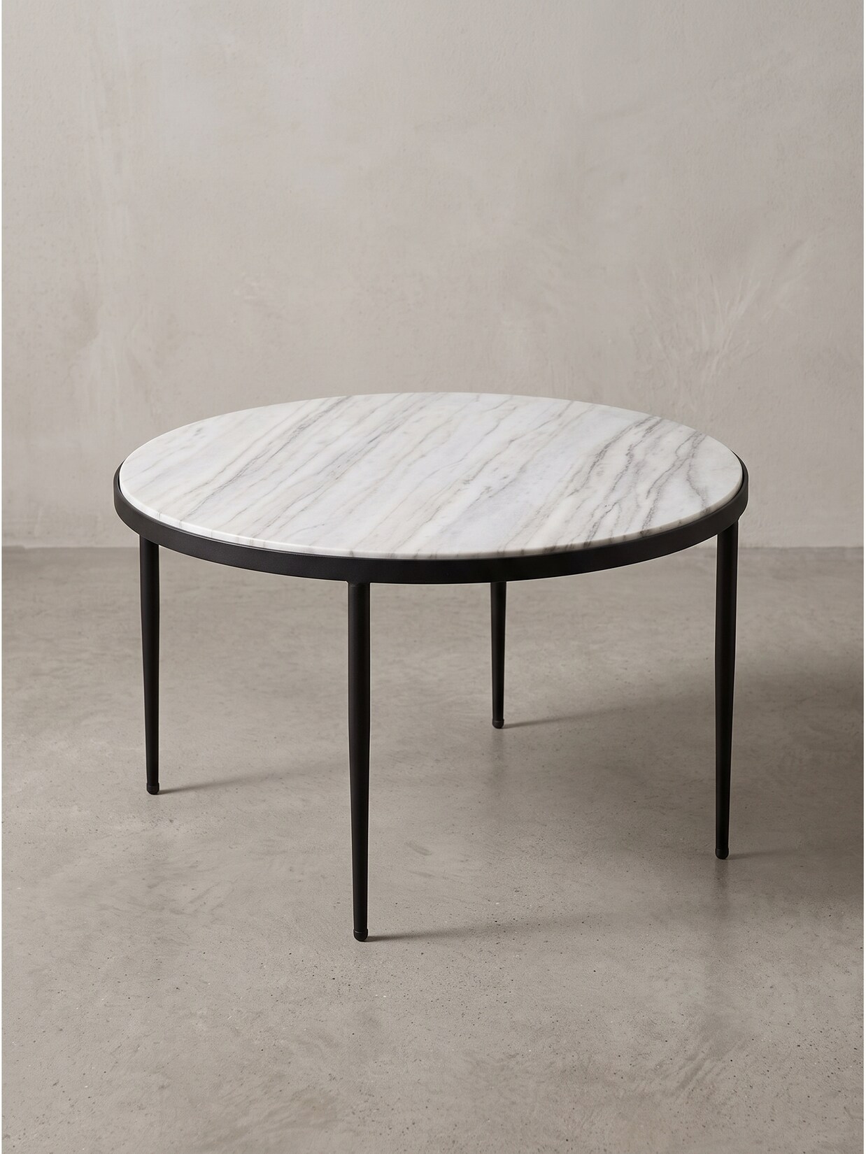 Couchtisch Marmor Grau-Marmoroptik Ø 70x42 cm - OMBRONE Kadima