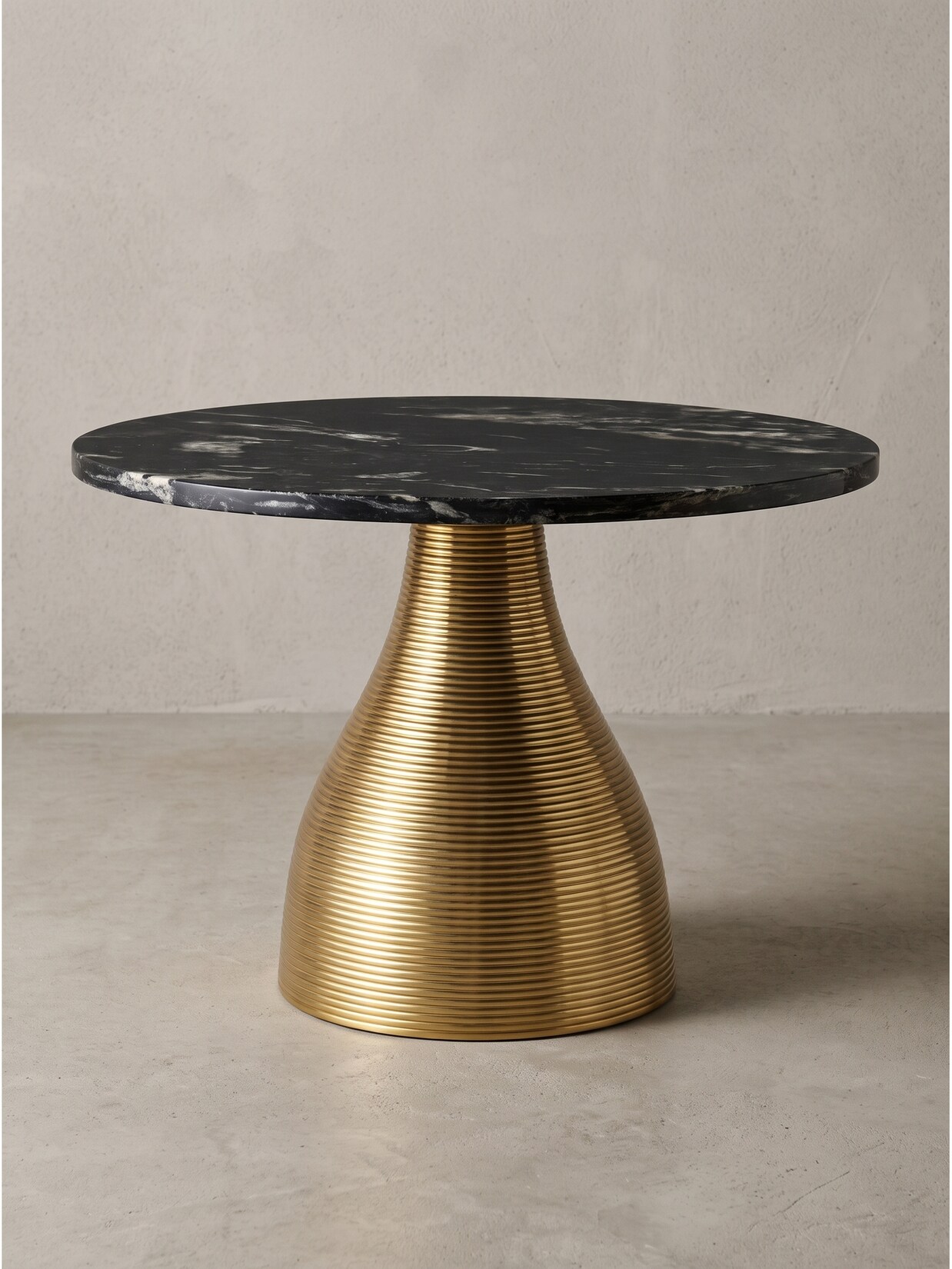 Couchtisch Marmor Schwarz-Gold Ø 60x40 cm - TORMES Kadima Design