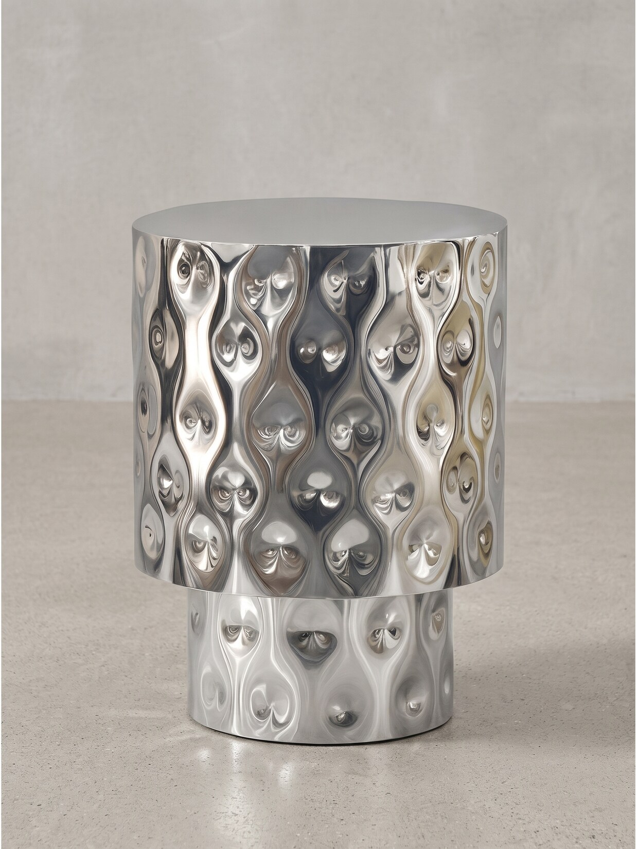 Beistelltisch Aluminium Silber Ø 36x50 cm - MAYENNE Kadima Design