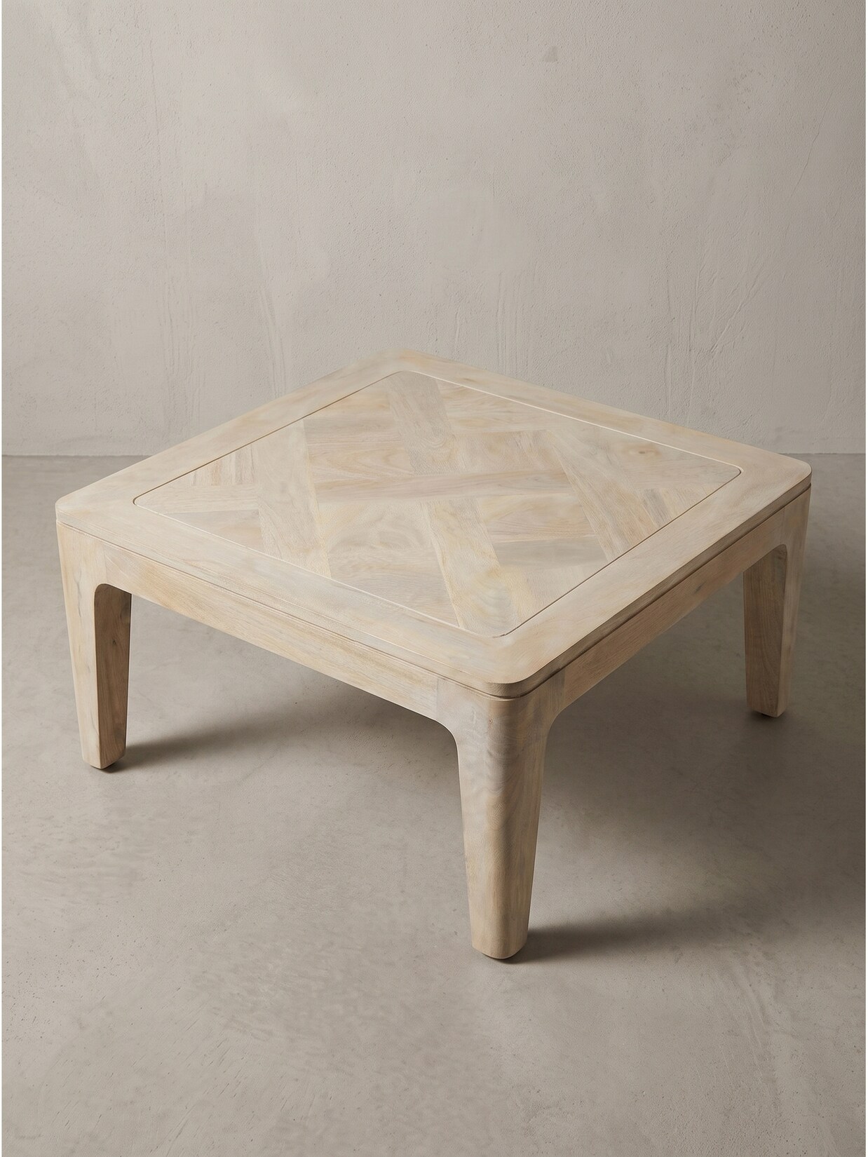 Sofatisch Mango Massivholz Weiß-Mango 60x60x32 cm - LOIRE Kadima