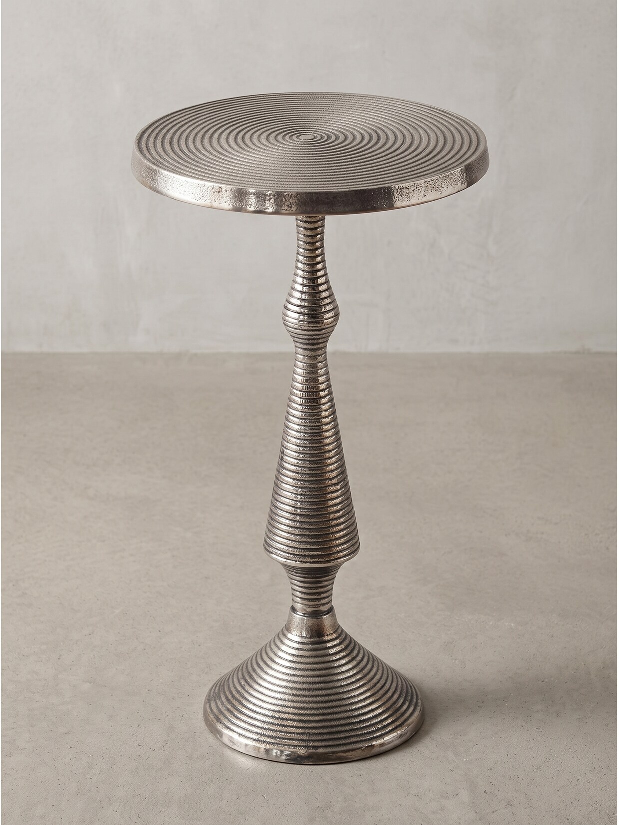 Beistelltisch Aluminium Silber Ø 30x54 cm - ROCCARASO Kadima Design