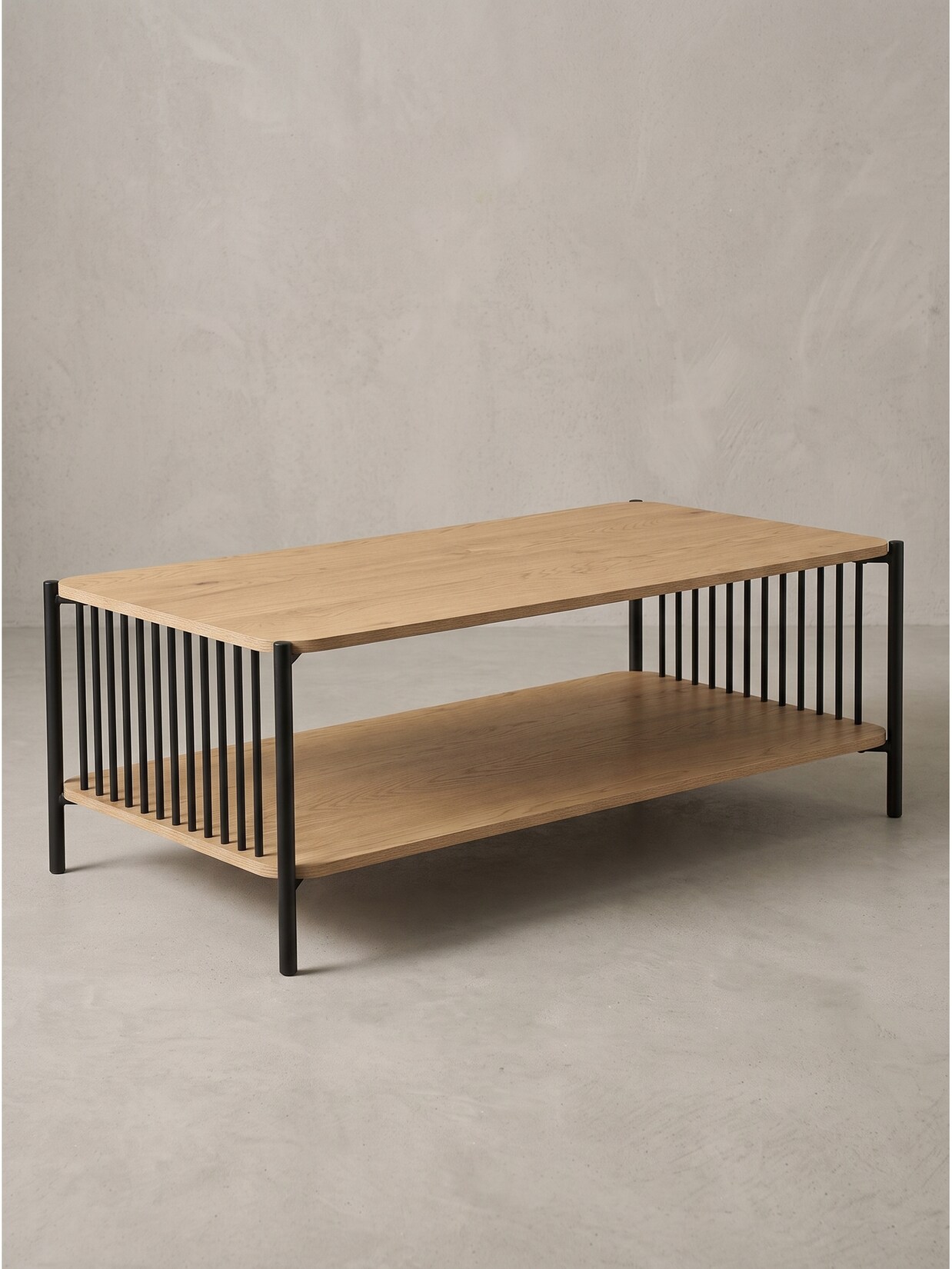 Couchtisch MDF Eichenoptik 110x60x42 cm - KAMARI Kadima Design