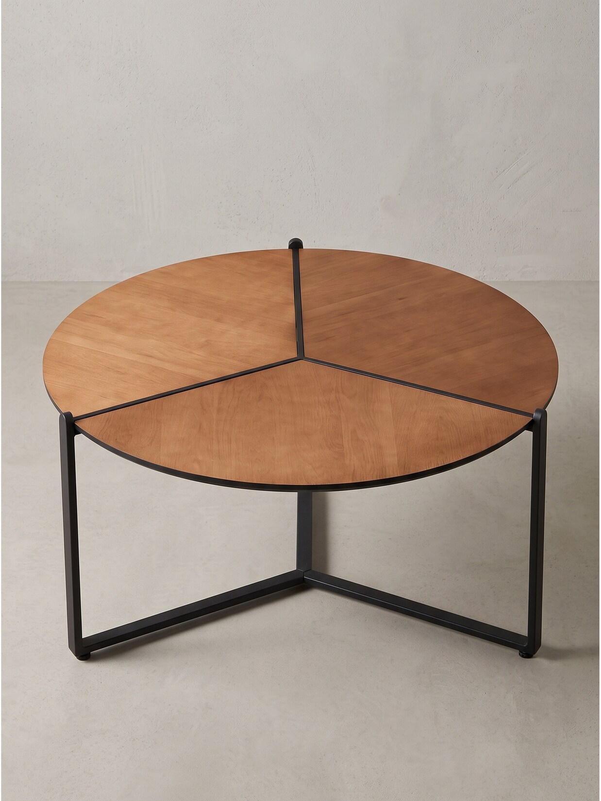 Couchtisch MDF Braun-Schwarz Ø 80x42 cm - BOLSENA Kadima Design