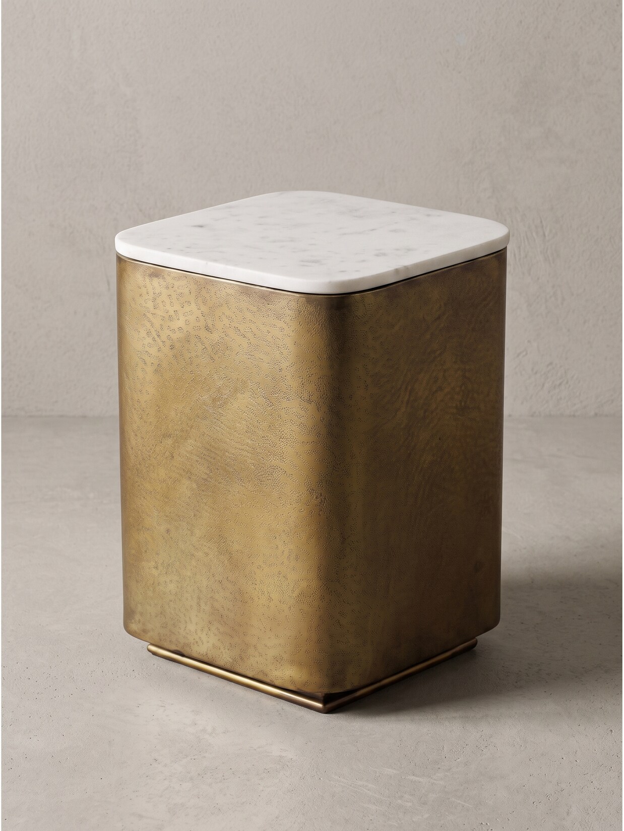 Beistelltisch Marmor Gold-Weiß 33x33x47 cm - TOLENTINO Kadima Design