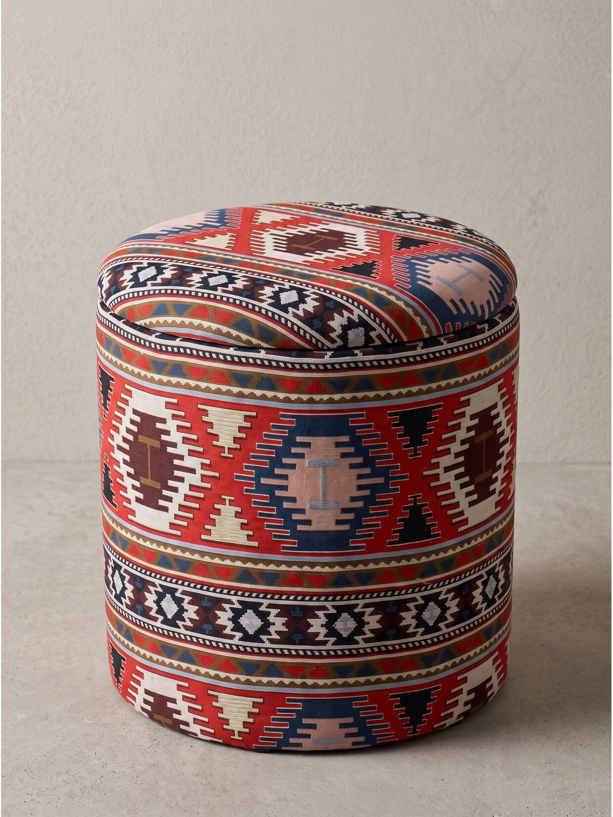 Sitzhocker Stoff Mehrfarbig Ø 40x45 cm - RHONE Kadima Design