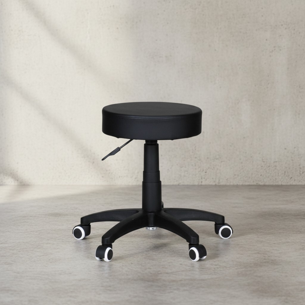 KADIMA DESIGN Büro- und Kosmetikhocker mit Leder-Optik, 360° drehbar, höhenverstellbar 44-55 cm, stabil
