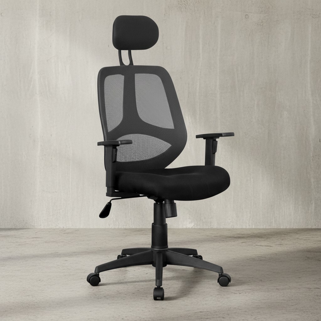 KADIMA DESIGN Komfortabler Bürostuhl: Ergonomisches Design, verstellbare Kopfstütze/Armlehnen, Netzbezug, 120 kg Belastbarkeit.