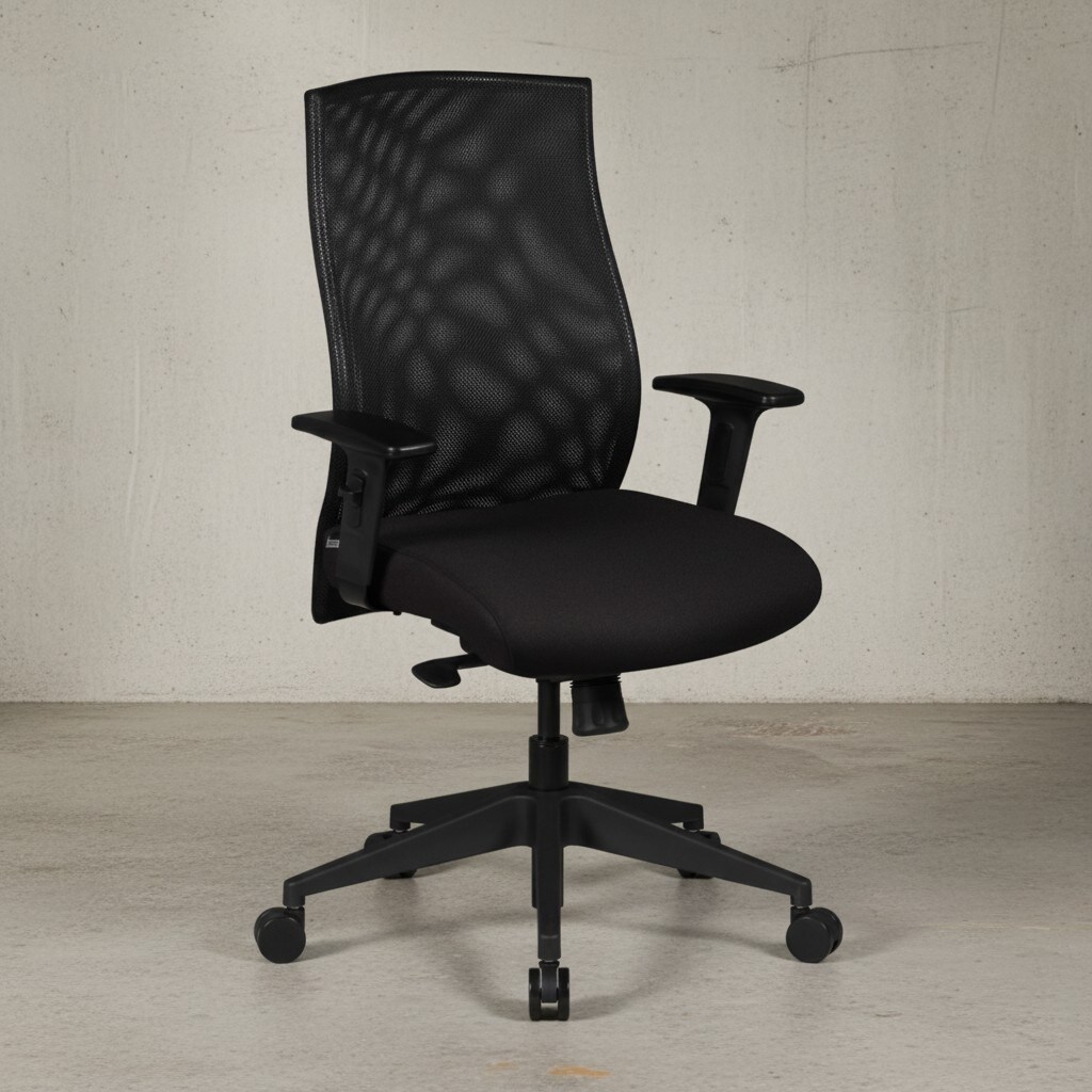 KADIMA DESIGN Bürostuhl Parma: Netzrückenlehne, 3-Punkt Synchronmechanik, Nylon-Fußkreuz, 120 kg Belastbarkeit, Teppichbodenrollen.