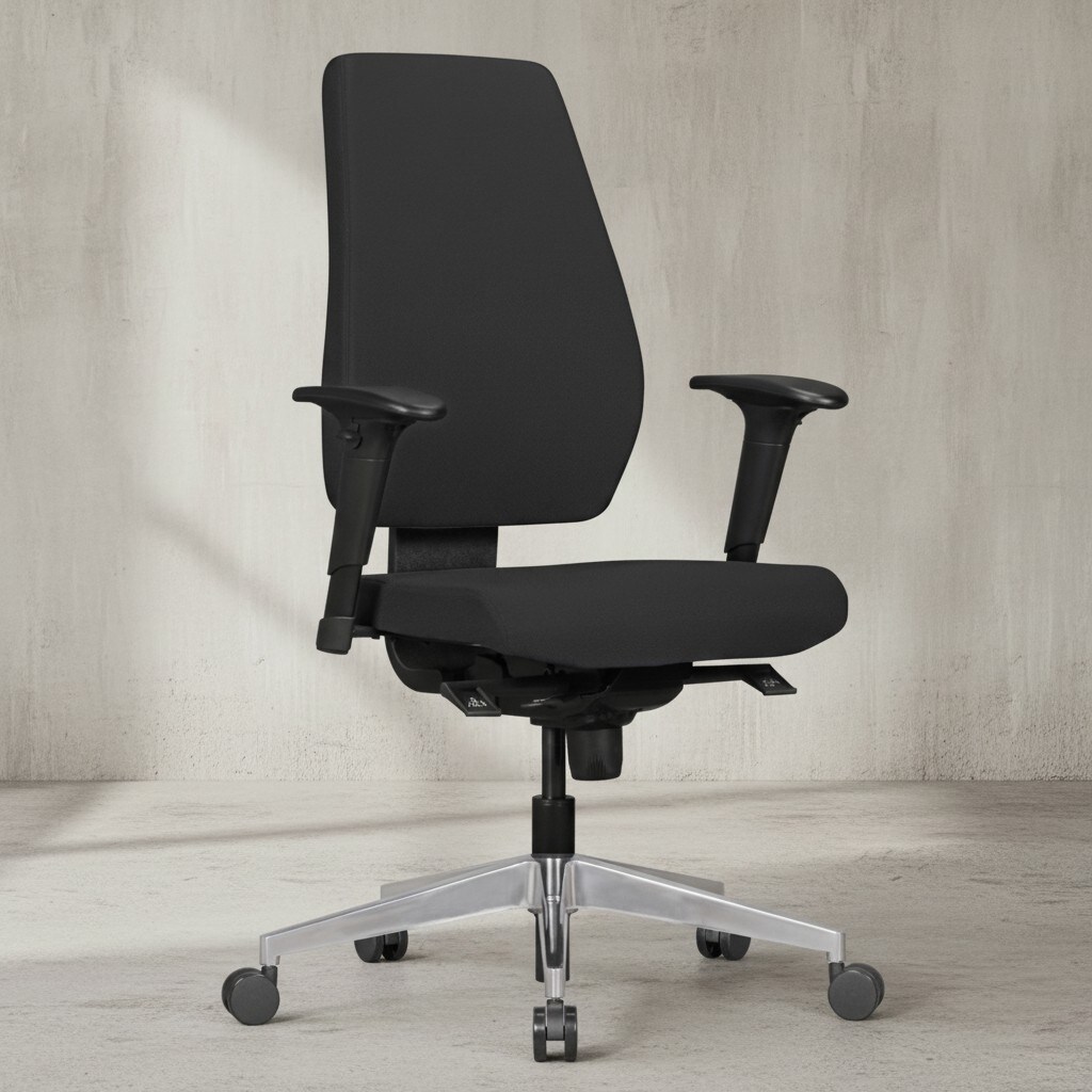 KADIMA DESIGN B&uuml;rostuhl Latina: Ergonomisches Design, Lendenwirbelst&uuml;tze, h&ouml;henverstellbare Armlehnen, strapazierf&auml;higer Stoff, Aluminium-Fu&szlig;kreuz. - Bild 1