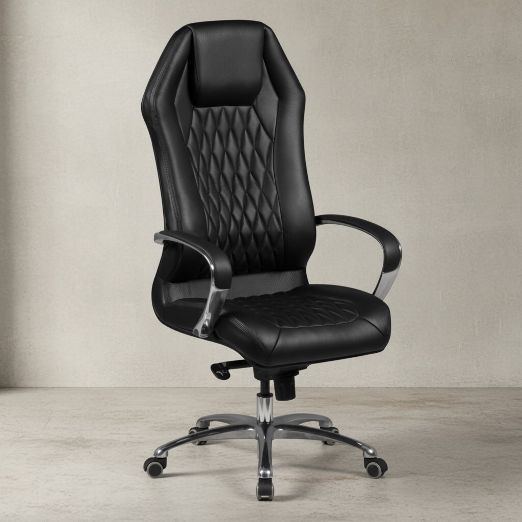 KADIMA DESIGN Chefsessel MILANO Echtleder, Multiblockwippmechanik, Lendenwirbelunterstützung, Aluminiumfußkreuz