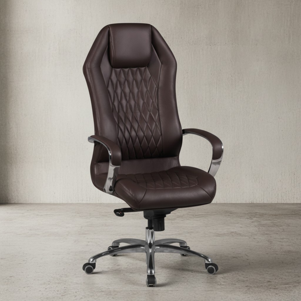 KADIMA DESIGN Chefsessel MILANO Echtleder, Multiblockwippmechanik, Lendenwirbelunterstützung, Aluminiumfußkreuz