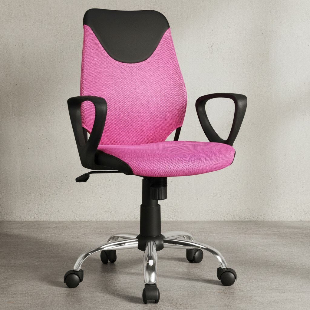 KADIMA DESIGN Jugenddrehstuhl DAVOS Nylon, ergonomisch, höhenverstellbar, in Limette/Schwarz, Blau/Schwarz, Pink/Schwarz