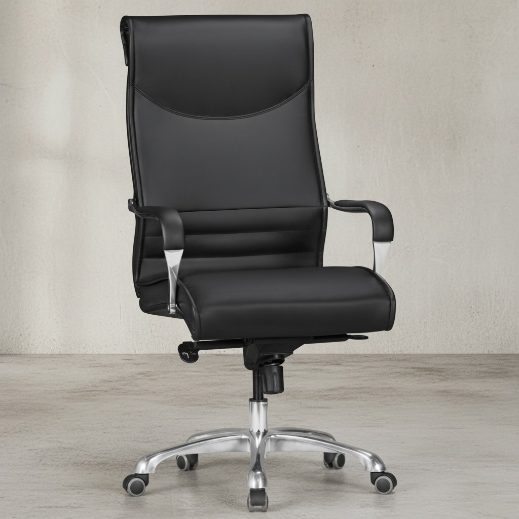 KADIMA DESIGN Chefsessel VENGA: XXL, ergonomisch, Kunstleder, höhenverstellbar, 150 kg Belastbarkeit, Schwarz/Caramel.